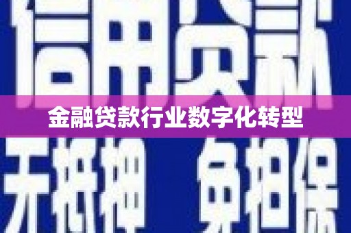 高台金融贷款行业数字化转型